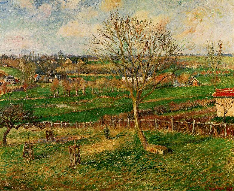 Landscape, Fields, Eragny (1885) - Camille Pissarro Tablo