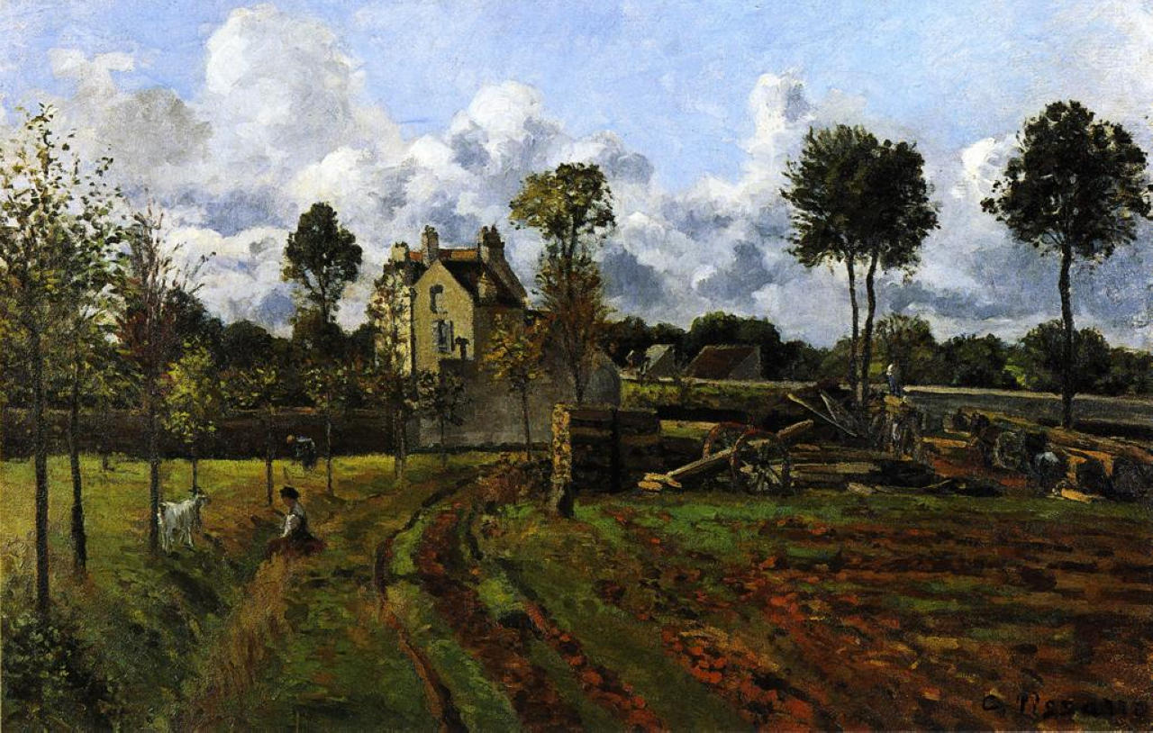 Landscape, Louveciennes - Camille Pissarro Tablo