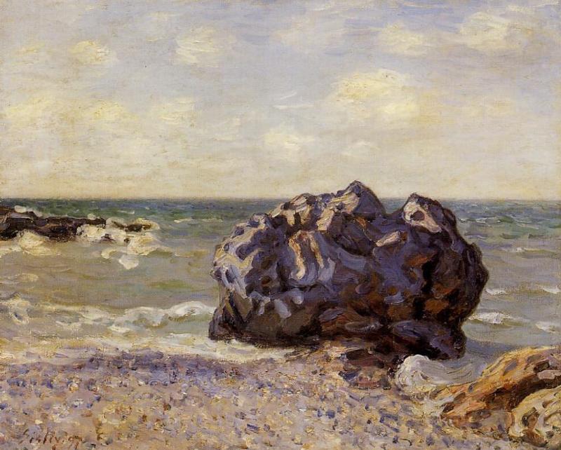 Langland Bay, Storr s Rock, Morning (1897) - Alfred Sisley Tablo