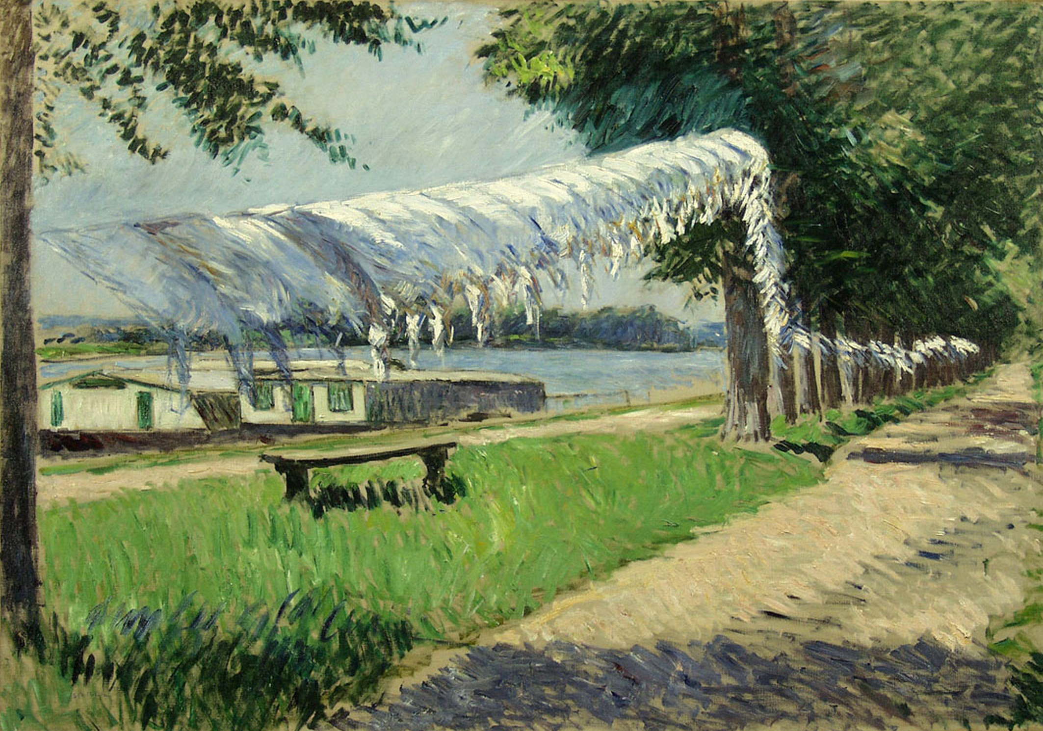 Laundry Drying (1892) - Gustave Caillebotte Tablo