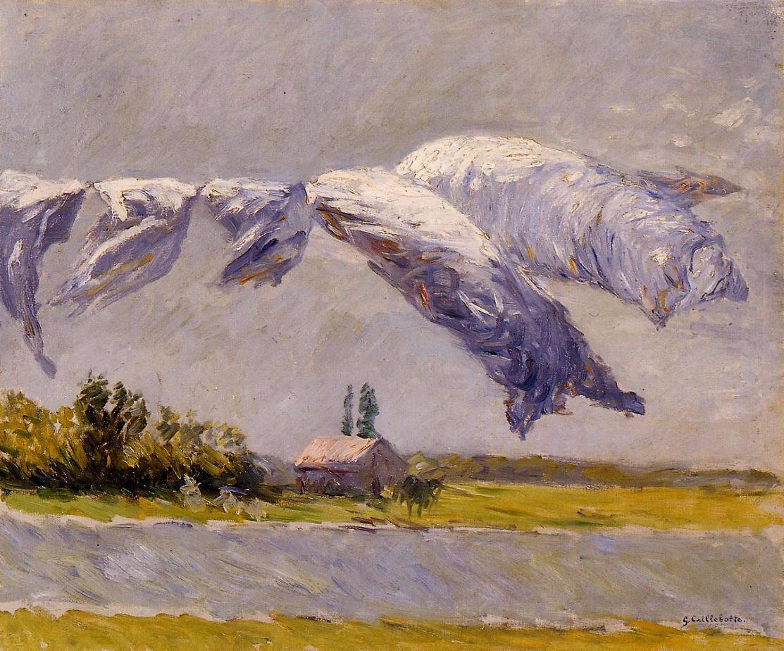 Laundry Drying, Petit Gennevilliers (1892) - Gustave Caillebotte Tablo