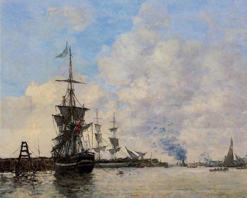 Le Havre. Avent Port. (1866) - Eugène Boudin Tablo