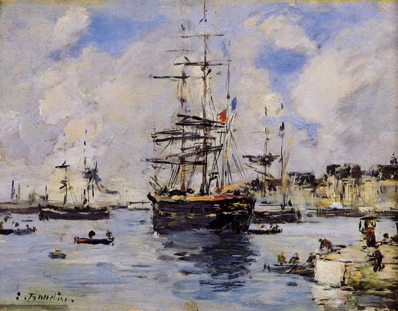 Le Havre. Avent Port. (1887) - Eugène Boudin Tablo
