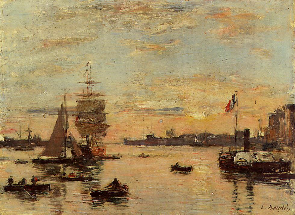 Le Havre. Avent Port. (1890) - Eugène Boudin Tablo