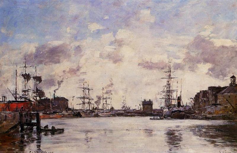 Le Havre. Barre Basin. (1894) - Eugène Boudin Tablo
