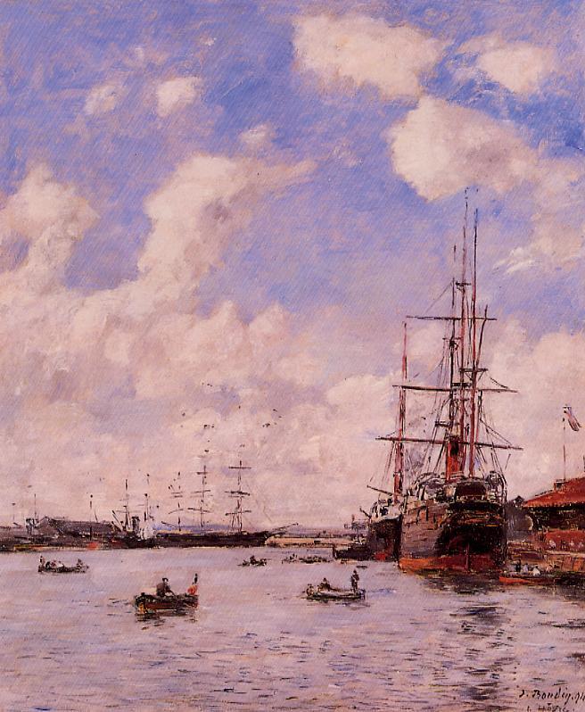 Le Havre. Basin of Eure. (1894) - Eugène Boudin Tablo