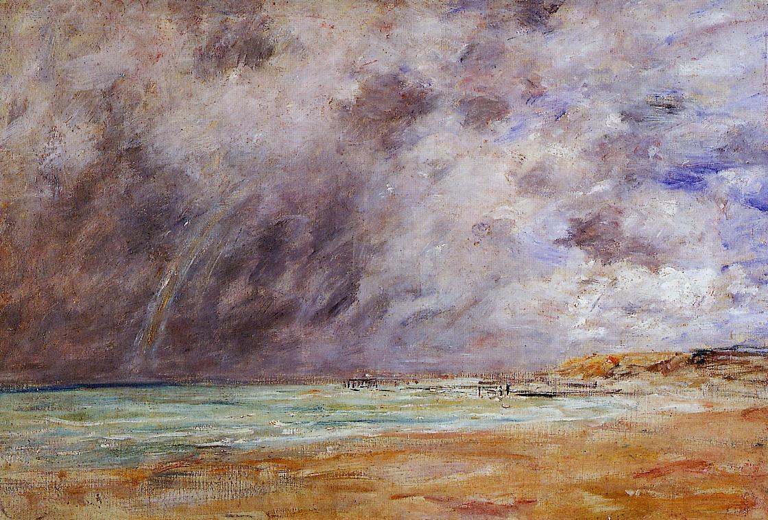 Le Havre. Stormy Skies over the Estuary. (1894) - Eugène Boudin Tablo