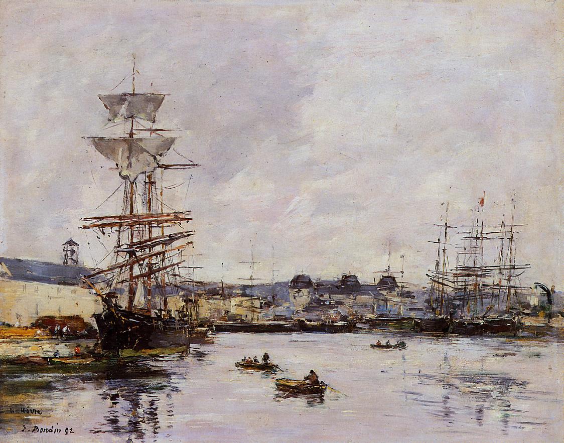 Le Havre, the Casimir Delavigne Basin (1892) - Eugène Boudin Tablo