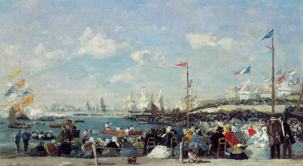 Le Havre, the regatta festival (1869) - Eugène Boudin Tablo