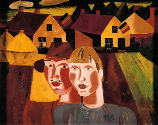 Le couple au village - Gustave De Smet Tablo