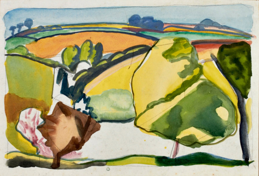 Lesson Demonstration, Burford (1923) - Frances Hodgkins Tablo