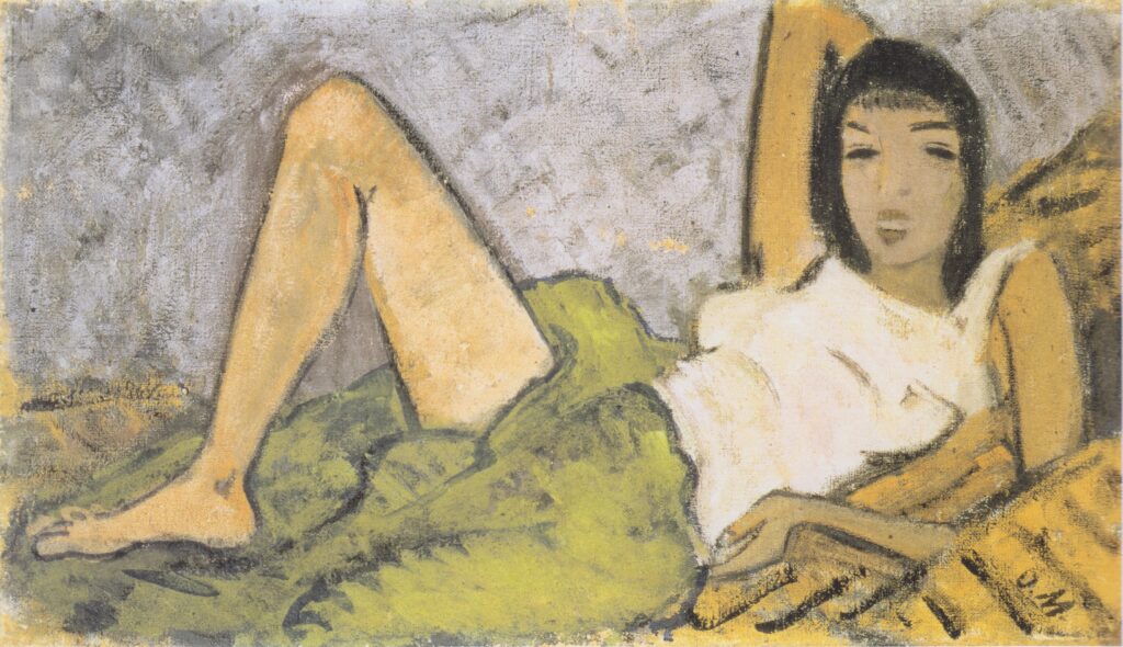 Liegendes Mädchen (1914) - Otto Mueller Tablo