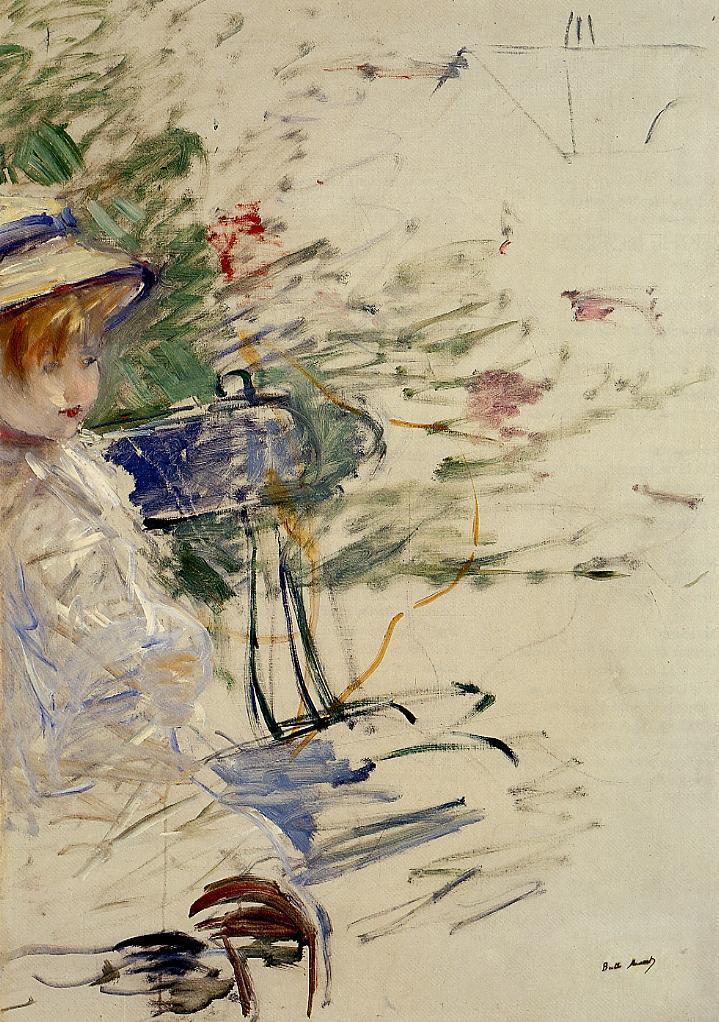 Little Girl in a Garden (1884) - Berthe Morisot Tablo