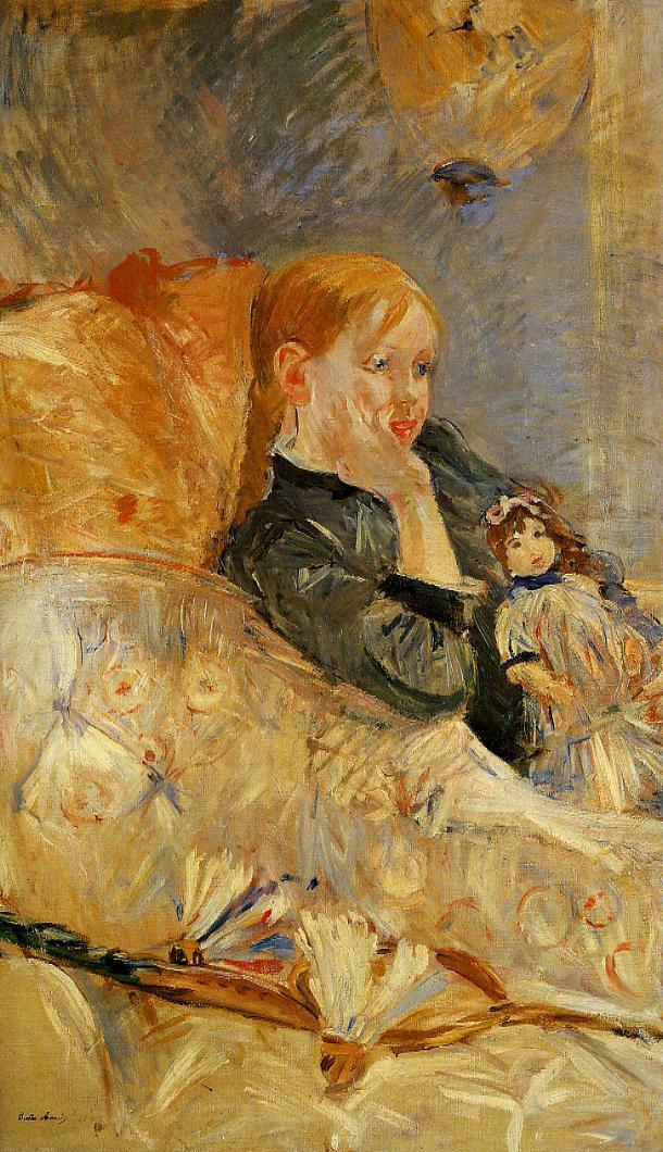 Little Girl with a Doll (1886) - Berthe Morisot Tablo