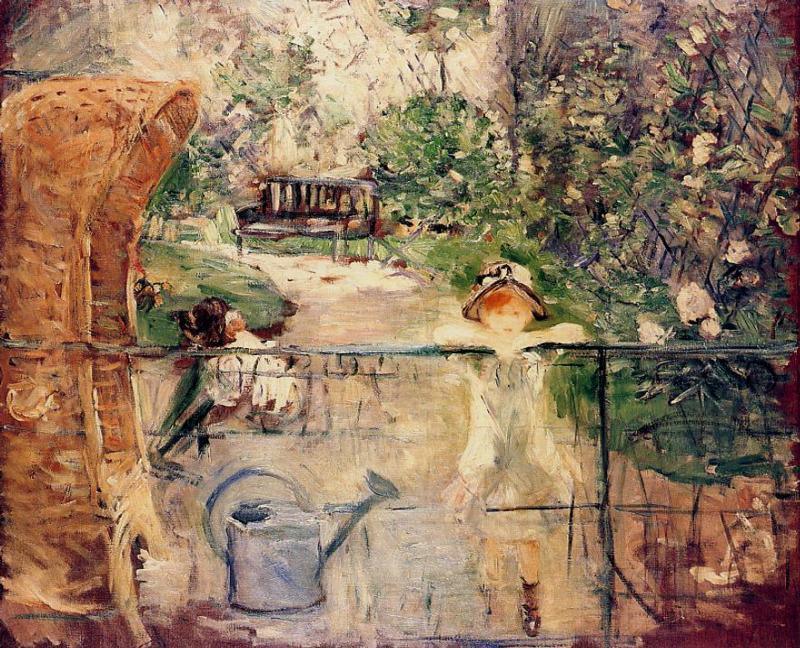 Little Girls in the Garden (1885) - Berthe Morisot Tablo