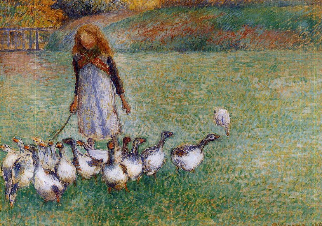Little Goose Girl (1886) - Camille Pissarro Tablo
