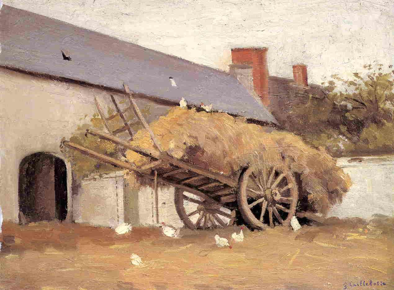 Loaded Haycart (1874) - Gustave Caillebotte Tablo
