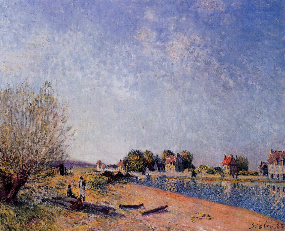 Loing Canal at Saint Mammes (1885) - Alfred Sisley Tablo