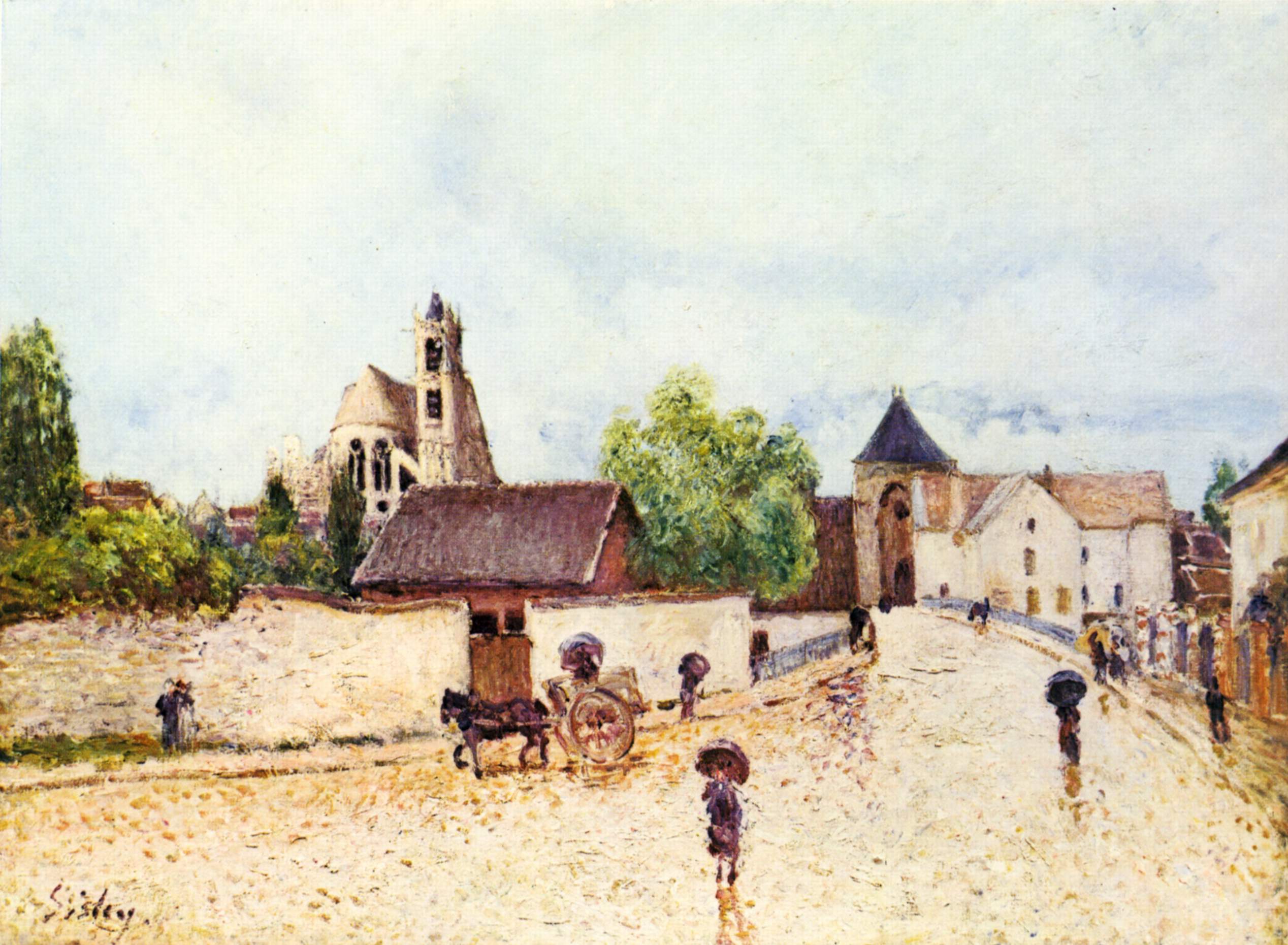 Loing at Moret in the rain (1887) - Alfred Sisley Tablo