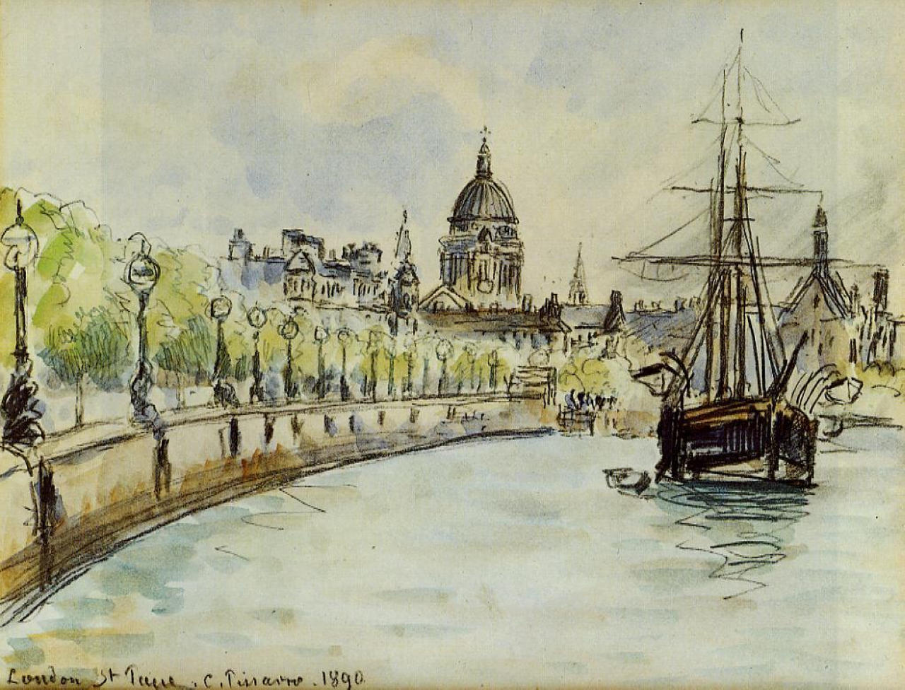 London, St. Paul's Cathedral (1890) - Camille Pissarro Tablo