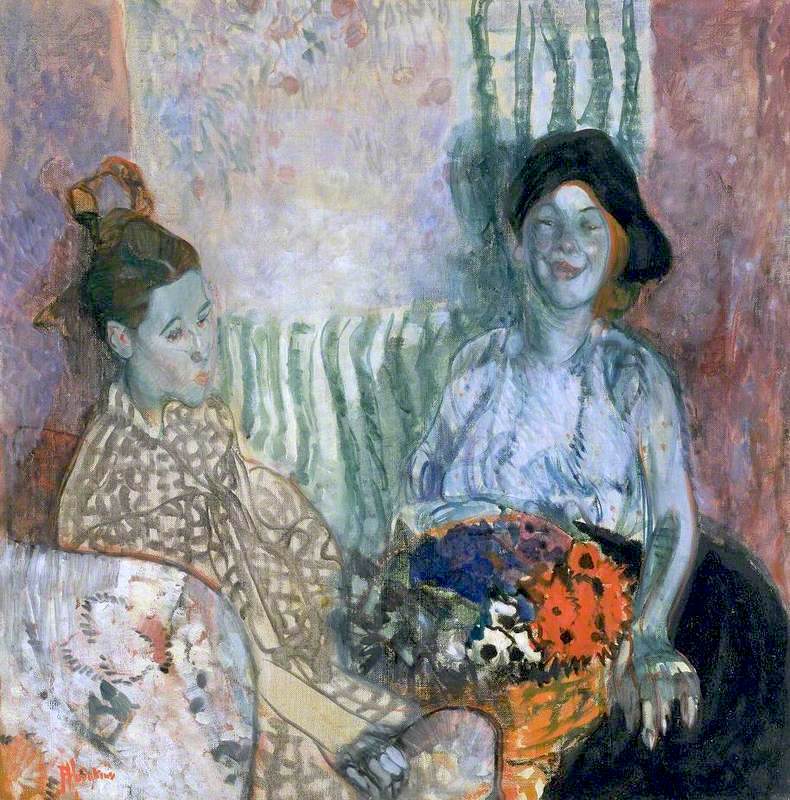 Loveday and Ann. Two Women with a Basket of Flowers (1915) - Frances Hodgkins Tablo