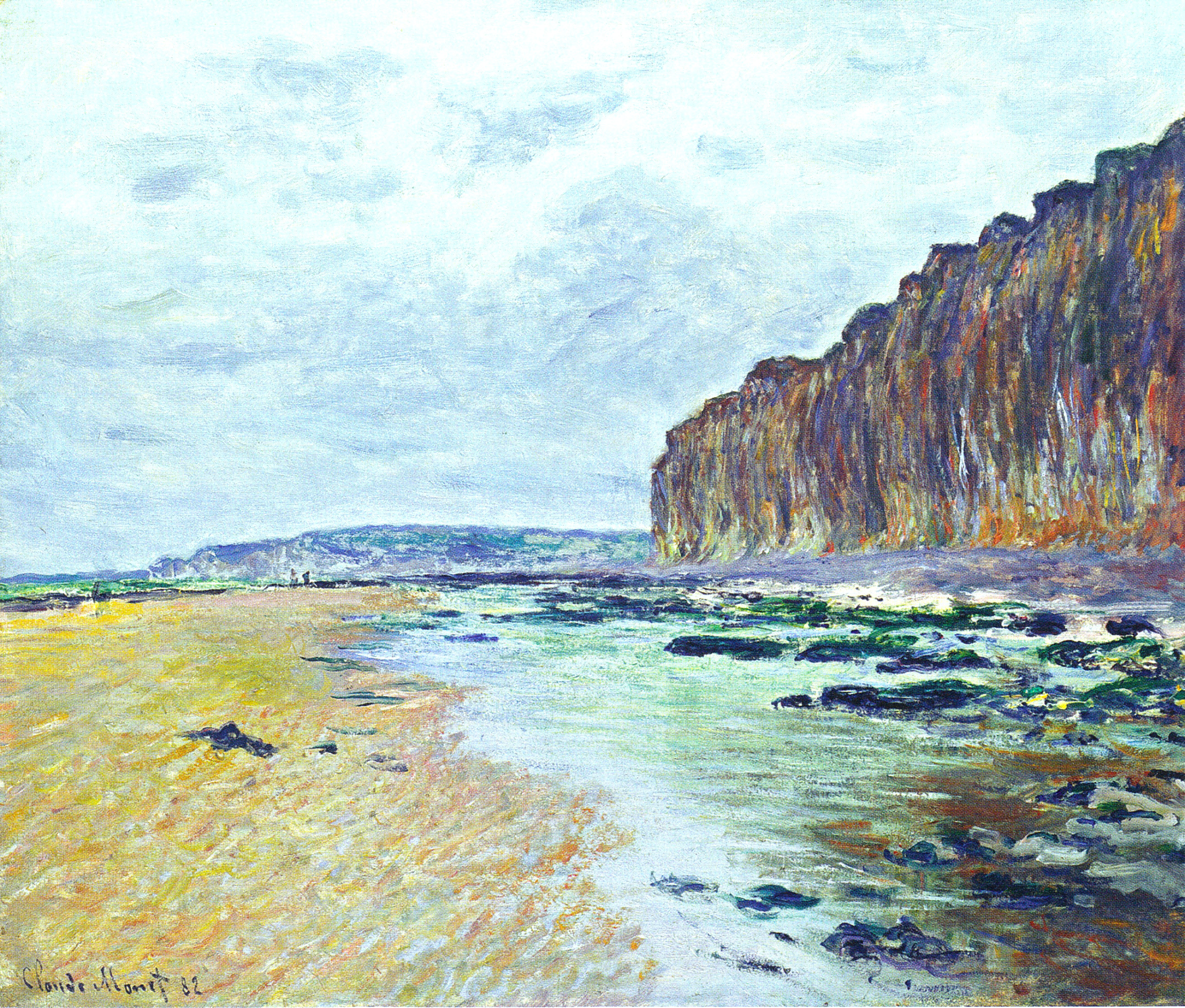 Low Tide at Varengeville 02 (1882) - Claude Monet Tablo