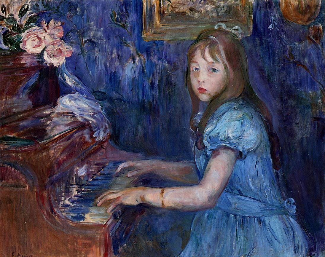 Lucie Leon at the Piano (1892) - Berthe Morisot Tablo