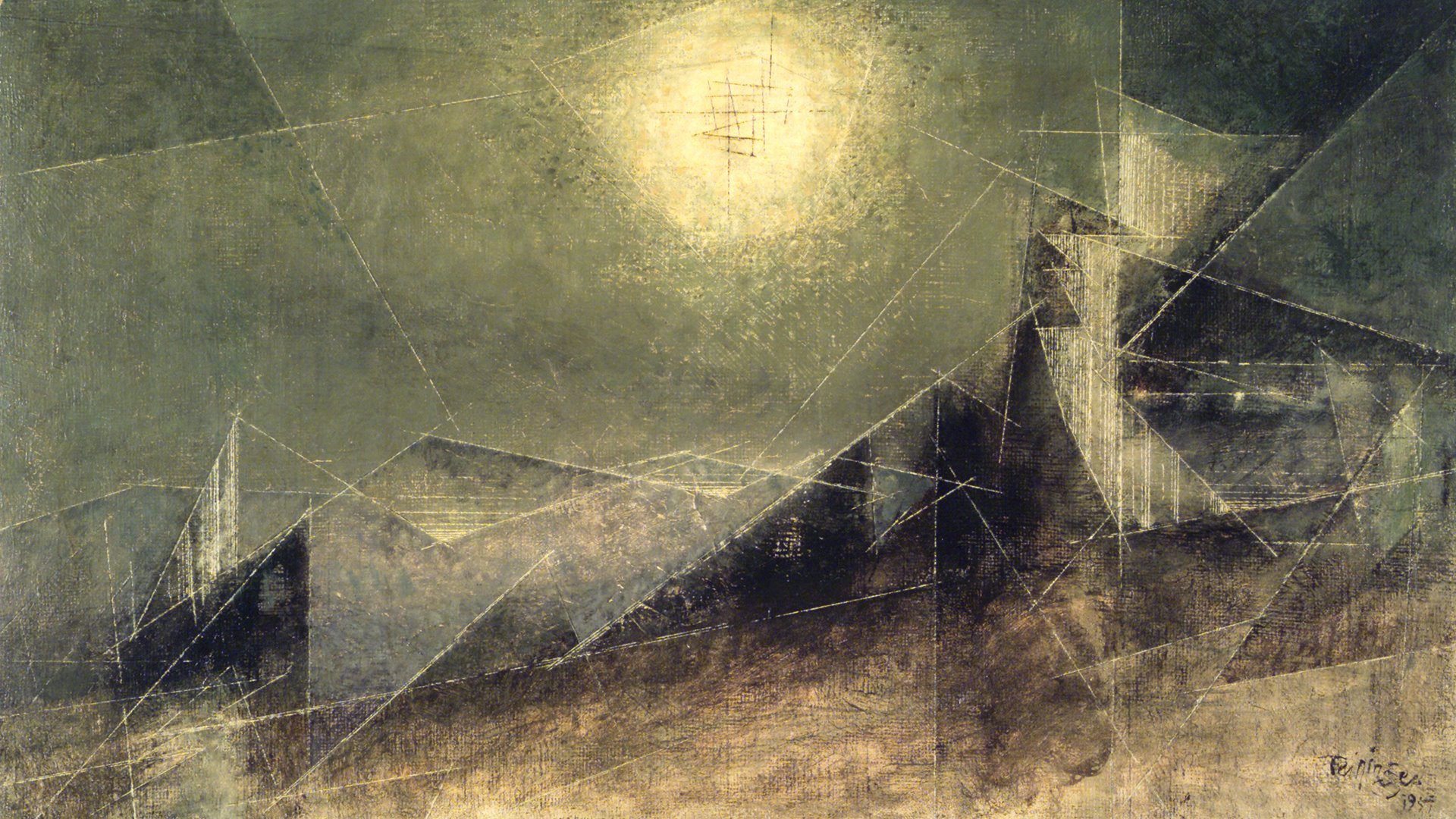 Lunar Web (1951) - Lyonel Feininger Tablo