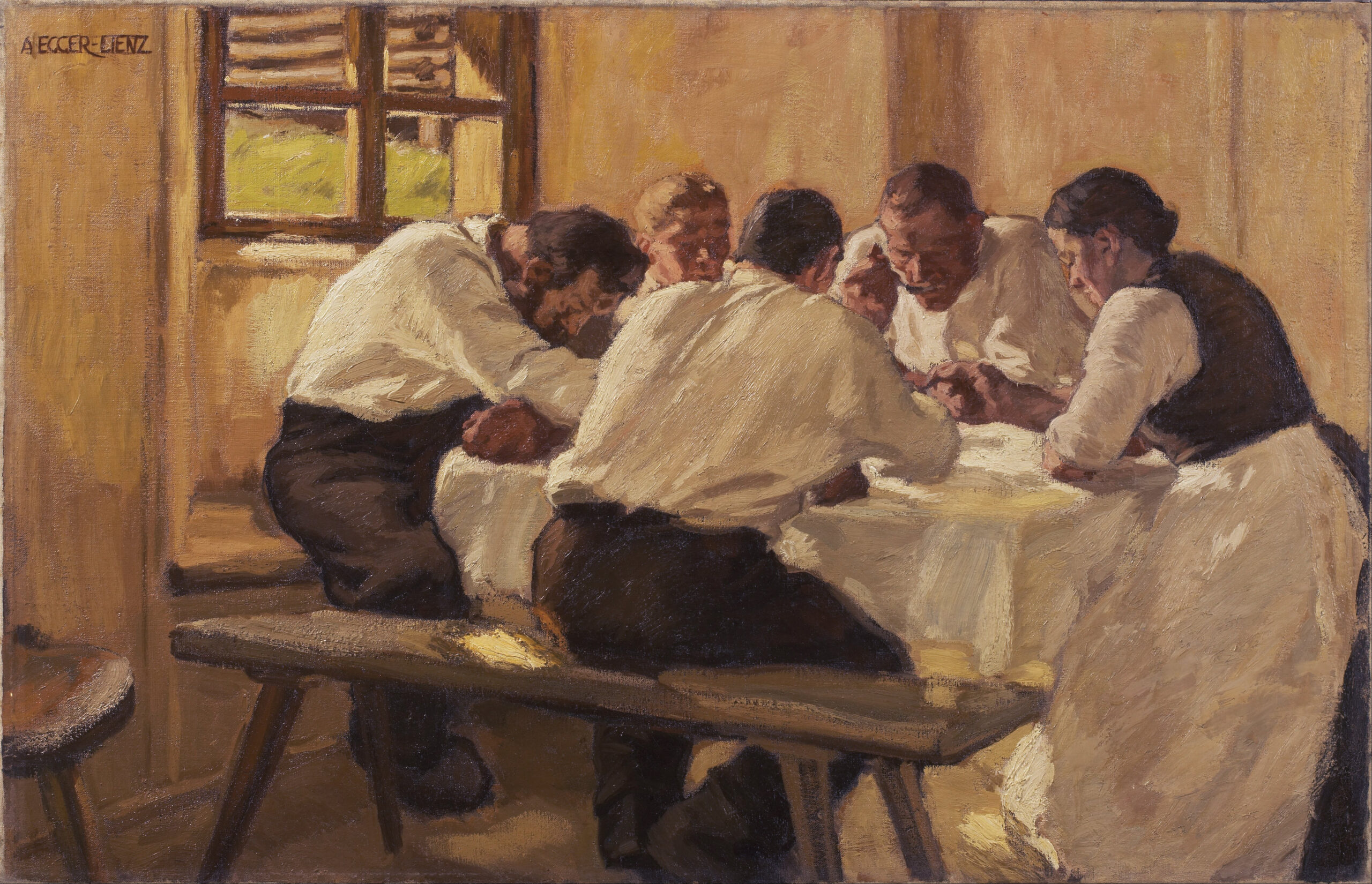 Lunch (the Soup, Version I) (1910) - Albin Egger-Lienz Tablo