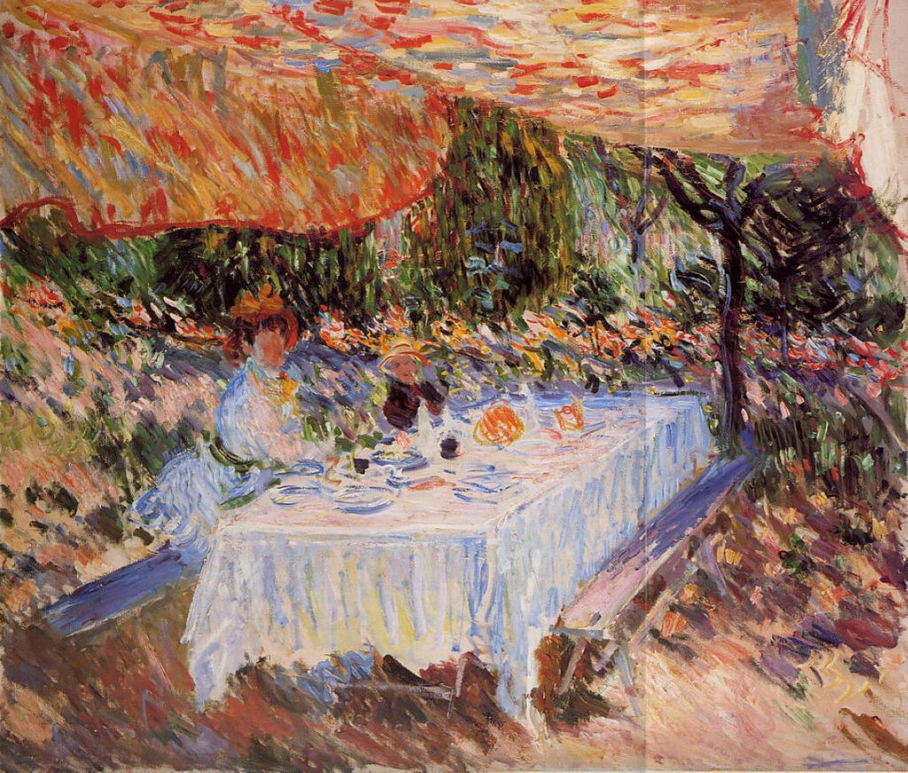 Lunch under the Canopy (1883) - Claude Monet Tablo