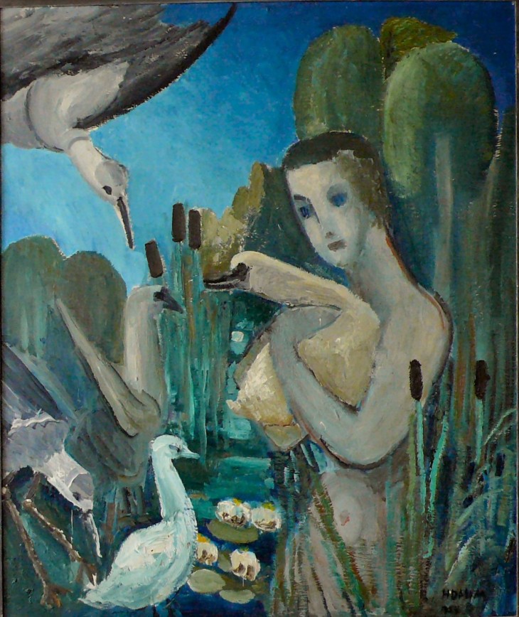 Mädchen mit Schwänen (1954) - Helen Dahm Tablo