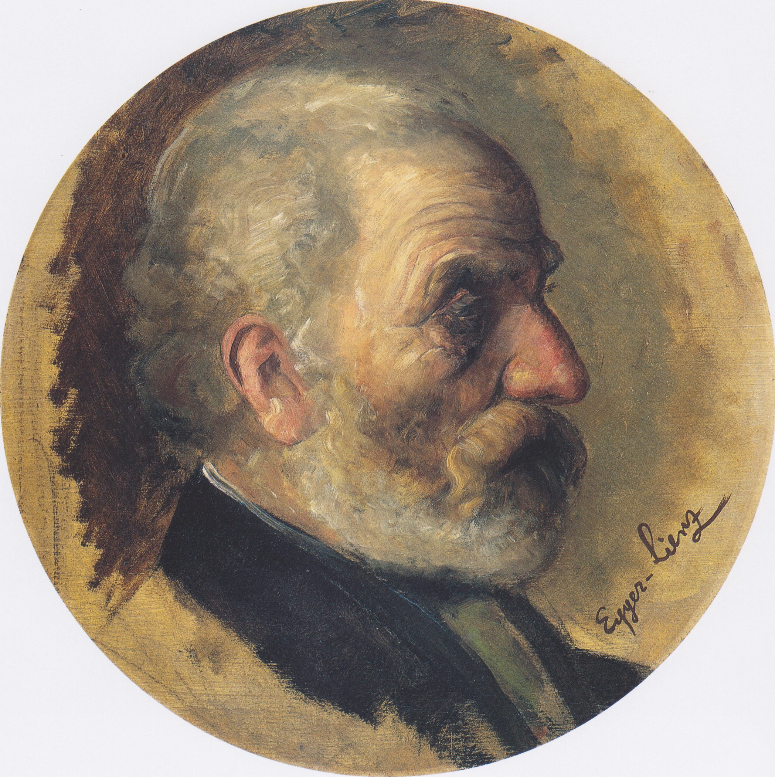 Männerkopf (1899) - Albin Egger-Lienz Tablo