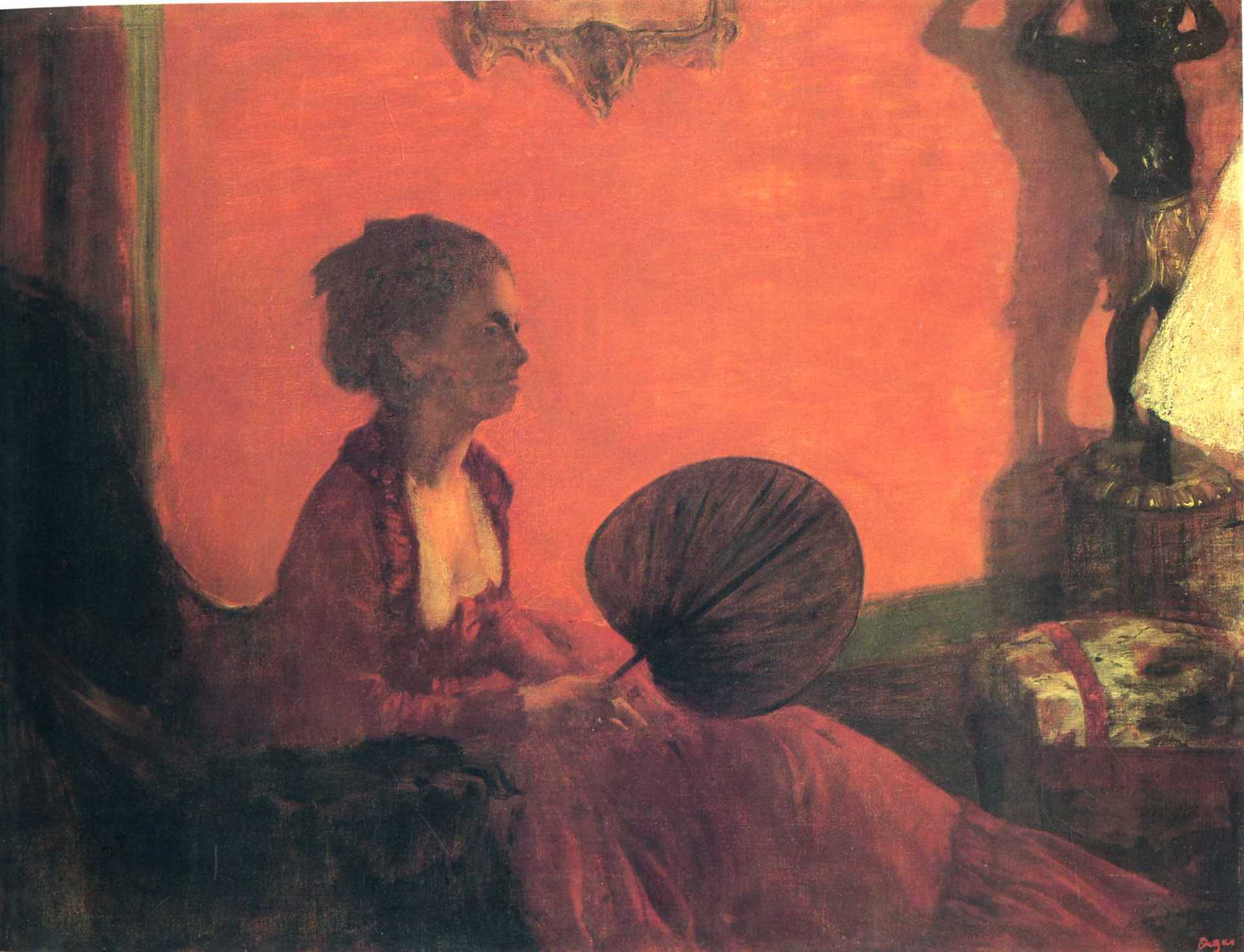 Madame Camus with a Fan (1870) - Edgar Degas Tablo