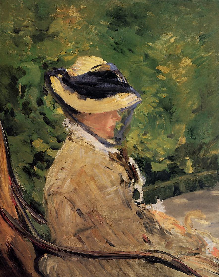 Madame Manet at Bellevue (1880) - Edouard Manet Tablo