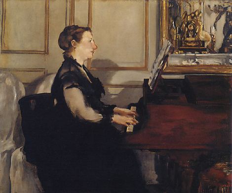 Madame Manet at the Piano (1868) - Edouard Manet Tablo