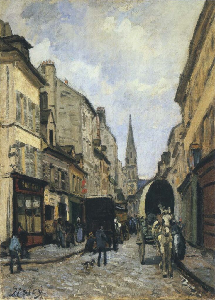 Main Street in Argenteuil (1872) - Alfred Sisley Tablo