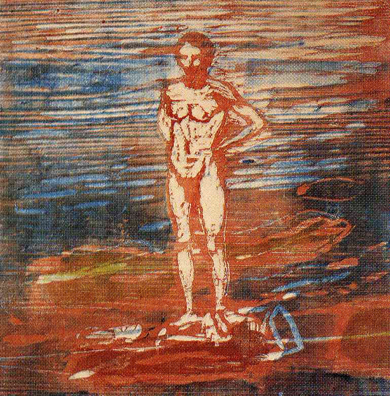 Man Bathing (1899) - Edvard Munch Tablo