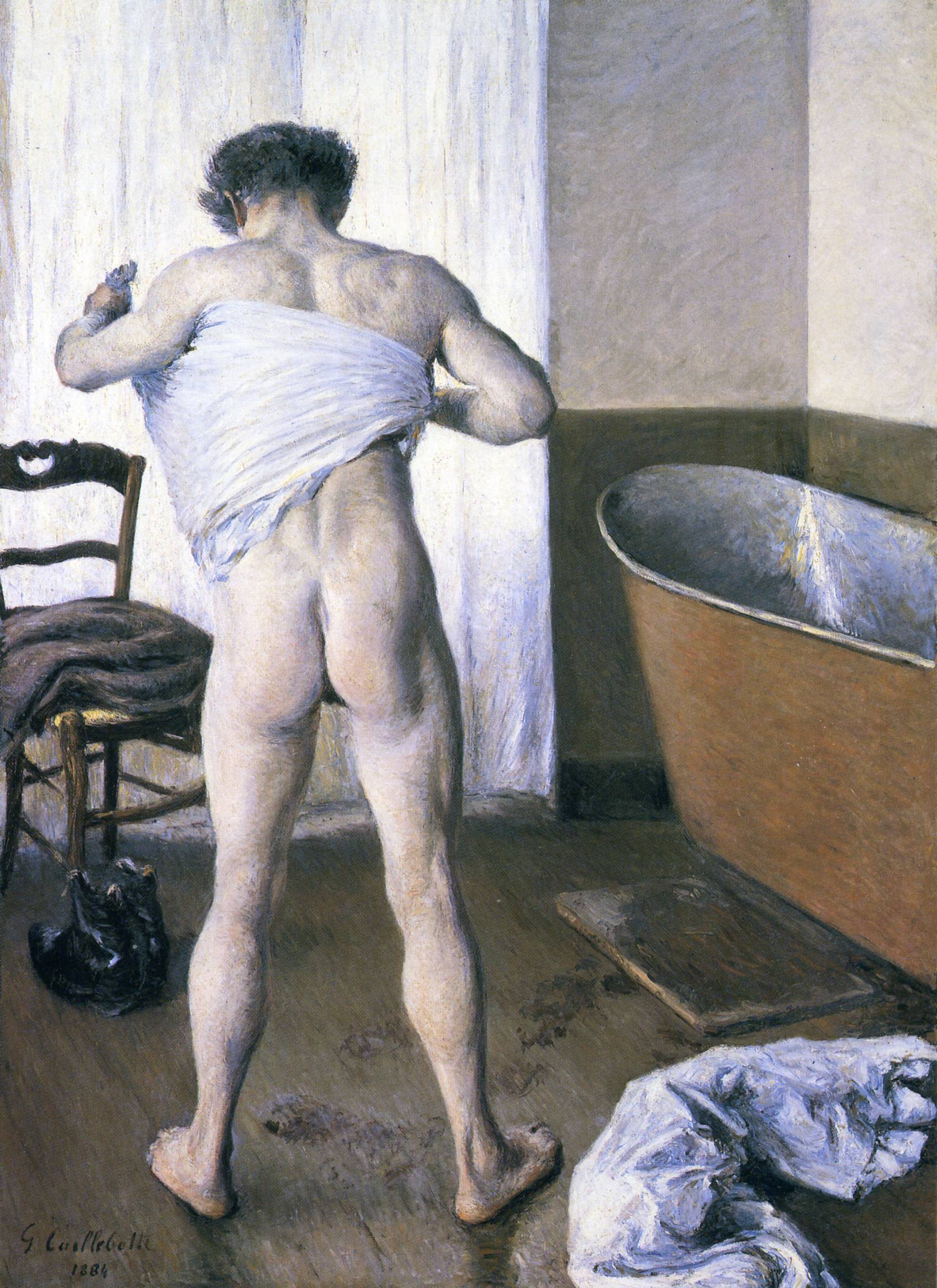 Man at His Bath (1884) - Gustave Caillebotte Tablo