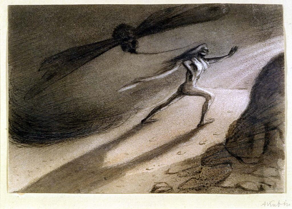 Man in a Storm (1903) - Alfred Kubin Tablo
