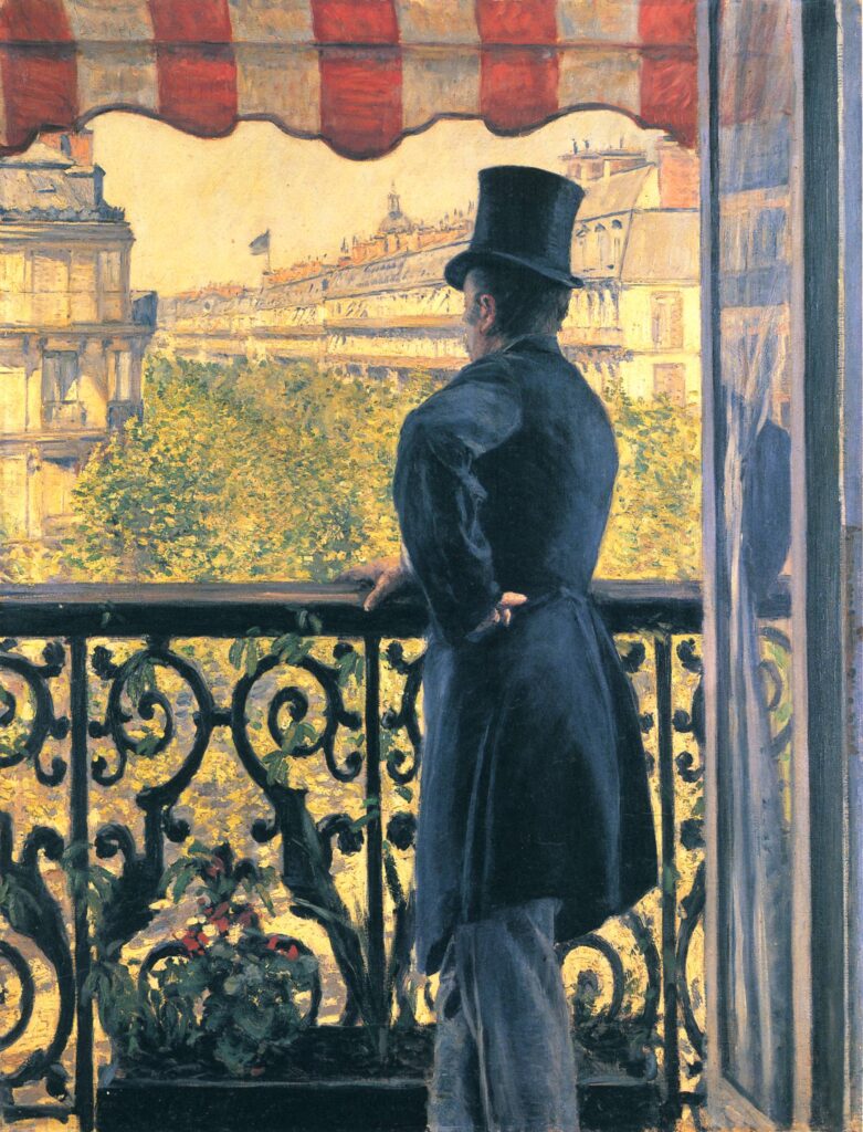 Man on a Balcony, Boulevard Haussmann (1880) – Gustave Caillebotte Tablo