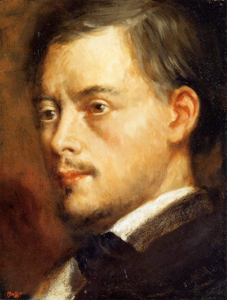 Man's Head (1864) - Edgar Degas Tablo