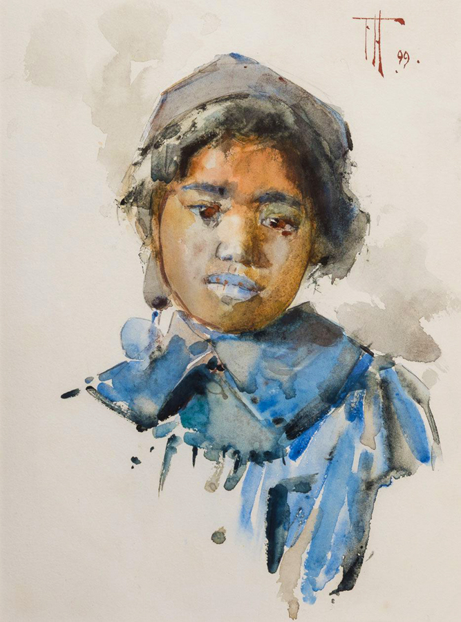 Maori Girl in Blue (1899) - Frances Hodgkins Tablo