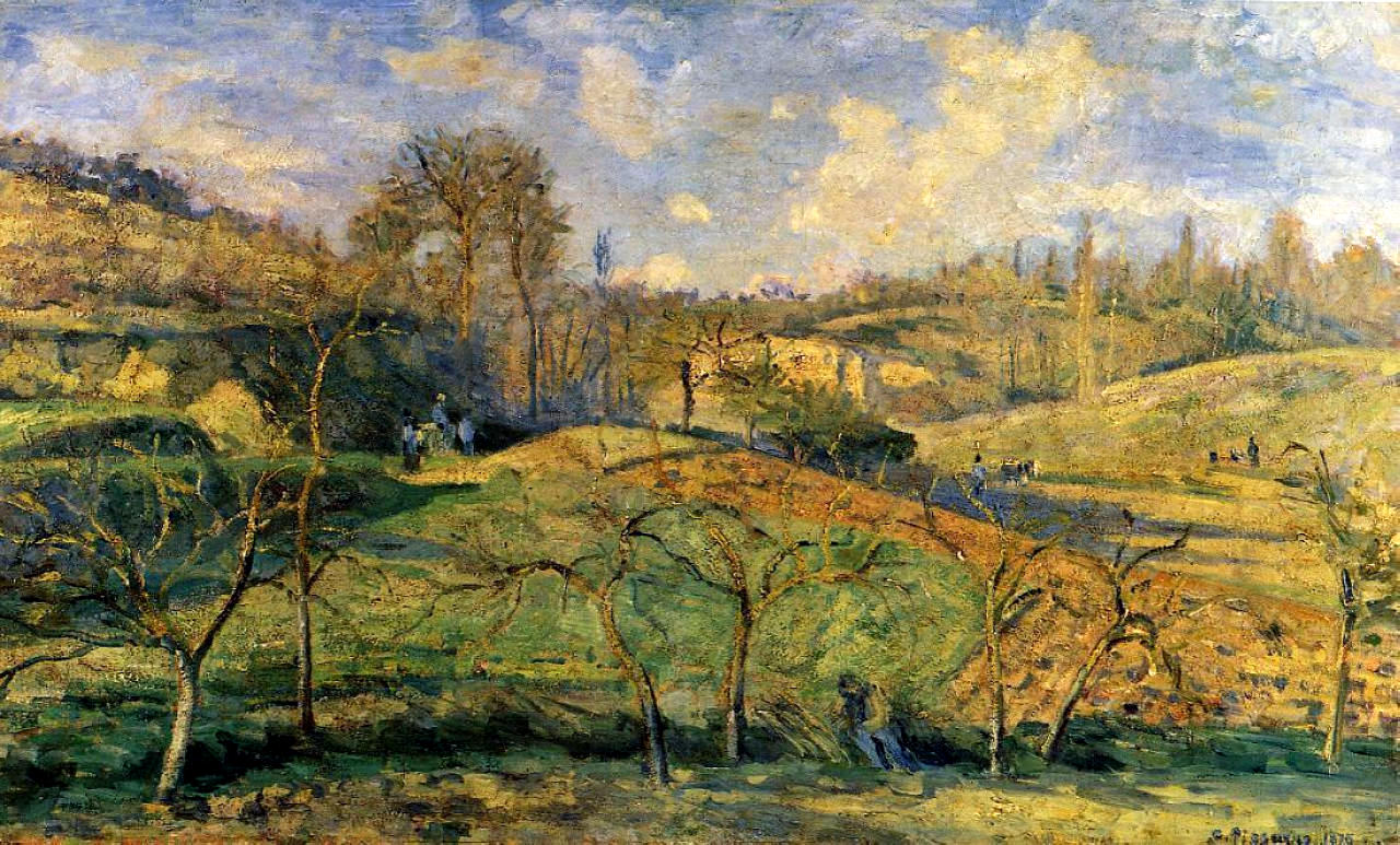 March Sun, Pontoise (1875) - Camille Pissarro Tablo