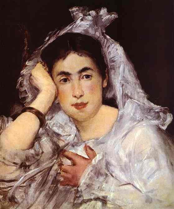 Marguerite de Conflans Wearing Hood (1873) - Edouard Manet Tablo