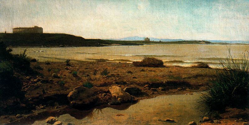 Marina in Castiglioncello (1863) - Giuseppe Abbati Tablo