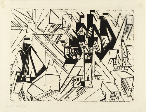 Marine from The First Portfolio (Die erste Mappe) (1918) - Lyonel Feininger Tablo