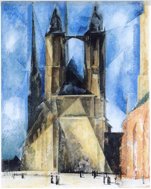 Market Church in Halle (1930) - Lyonel Feininger Tablo