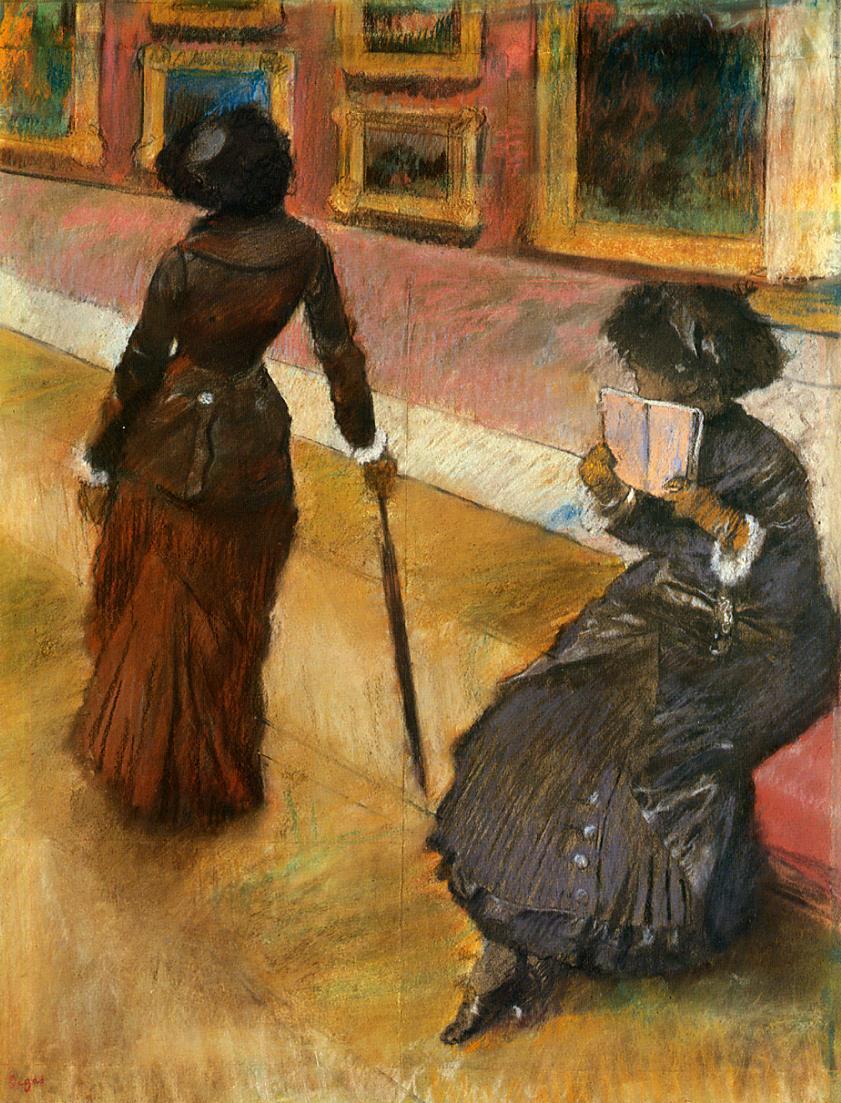 Mary Cassatt at the Louvre (1880) - Edgar Degas Tablo