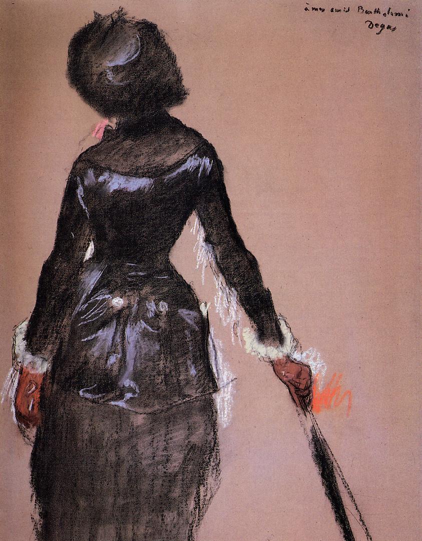 Mary Cassatt at the Louvre (study) - Edgar Degas Tablo