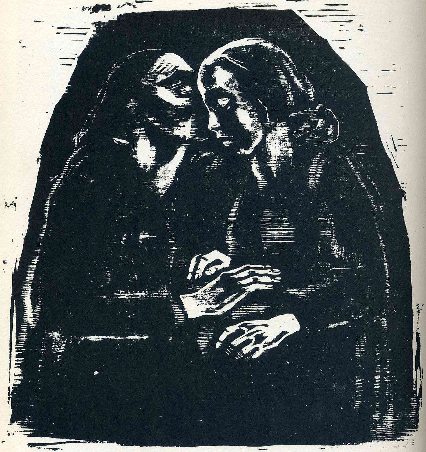 Mary and Elizabeth - Käthe Kollwitz Tablo